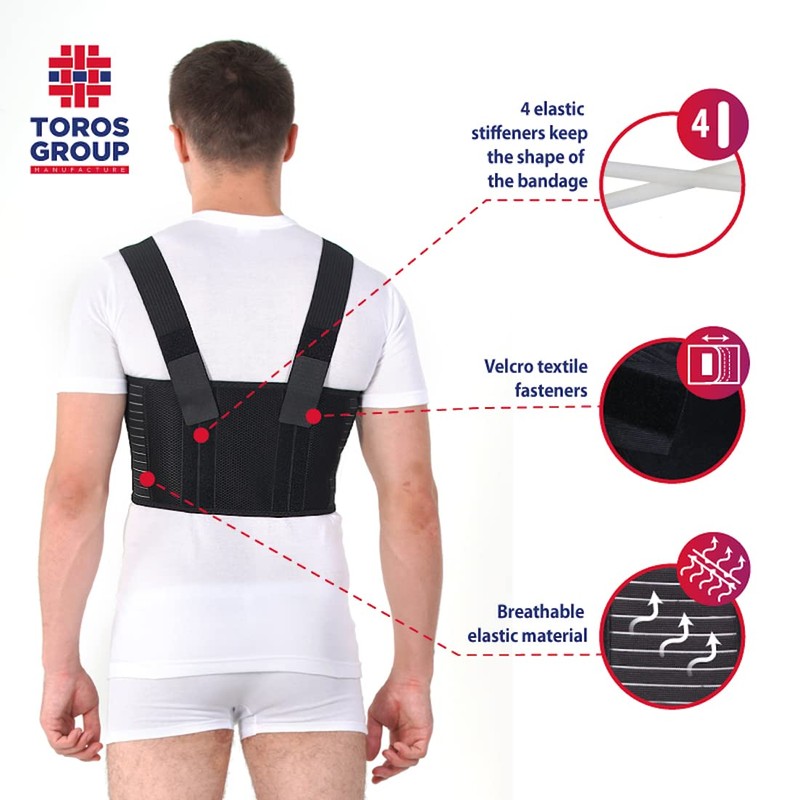 TOROS GROUP MANUFACTURE Männer Brust-Korsett mit Brustgurt mit Hosenträger Ideal