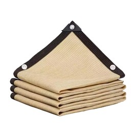 DATOUJL Sun Protection Net 2 x 6 m, 90-95% UV Protection Net with Metal Eyelets, Tear-Resistant Shade Fabric for Carport, Garden, Greenhouse and Dog Kennel, Individual Dimensions (Beige, 2 m x 3 m)