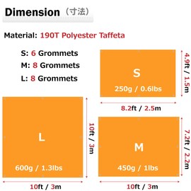 Azarxis Hammock Rain Fly Tent Tarp Ground Cloth Footprint Shelter Sunshade Beach Picnic Blanket Mat Large Portable Waterproof for Outdoor Camping Hiking (Orange, L)