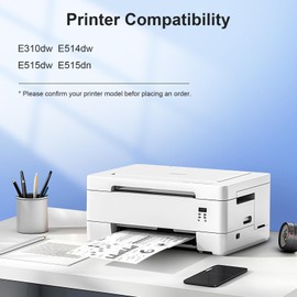 E310dw Toner Cartridge and Drum Unit Replacement for Dell E310 E514 E515 P7RMX PVTHG 593-BBKD Toner and Drum for E310dw E514dw E515dw E515dn Printer, (2 E310 Toner+1 E515 Drum Unit, 3 Pack)
