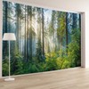 BCughia Tapestry 200 x 200 cm, Green Trees Misty Forest