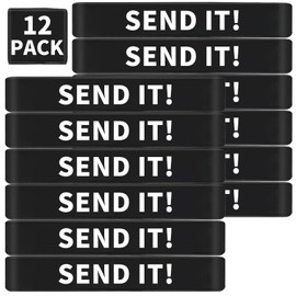 12 Pack Miaozhun SEND IT Magazine Marking Bands Tactical Morale Marker Bands for Magazine Identification Holster Accessories (Black-White)