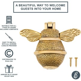 For Designables Antique Bee Door Knocker For Front Polished Designer Golden Décor Handmade Item