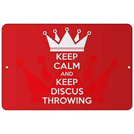 Makoroni - Keep Calm and Keep Keep Calm and Keep Discus Throwing - 12"x18" Aluminum Novelty Fun Street Sign, DesI92