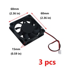 Antrader 3-Pack 60mm x 60mm x 15mm 6015 12V Brushless DC Cooling Fan 2pin for DIY 3D Printer Extruder Humidifier