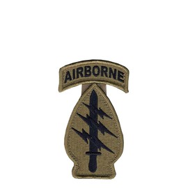 Special Forces New OCP Patch and Airborne Tab Sewn Together W/Hook Fastener (EA)