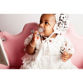 Baptism Bracelet for Baby Girls | Sterling Silver Cross & Beads | Austrian Crystals & Simulated Pearls | Catholic Christening Gift | Delicate Silver Cross Charm | Newborn Baby Jewelry | Baptism-Girl