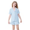 Schbbbta Pajamas for Girls Ruffle Button Down Sleepwear 2 Piece