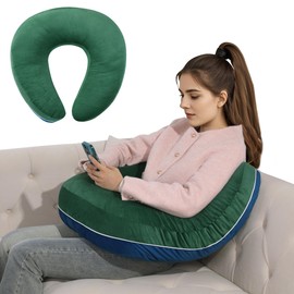 HOMBYS Crochet Pillow for Lap Support,Gaming Pillow for Lap,Lap Pillow for Reading & Crocheting,Soft Lap Desk Pillow,Reading Pillow,Crochet Pillow for Lap Support,Arm Pillows for Adults,Blue/Green