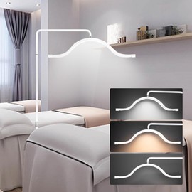 LMRXOFE Eyelash LED Floor Lamp Estheticians Light, Tattoo Light, Pmu Lamp, Facialist Moon Lamp, Lighting for Beauty Filming Content Creation (White)