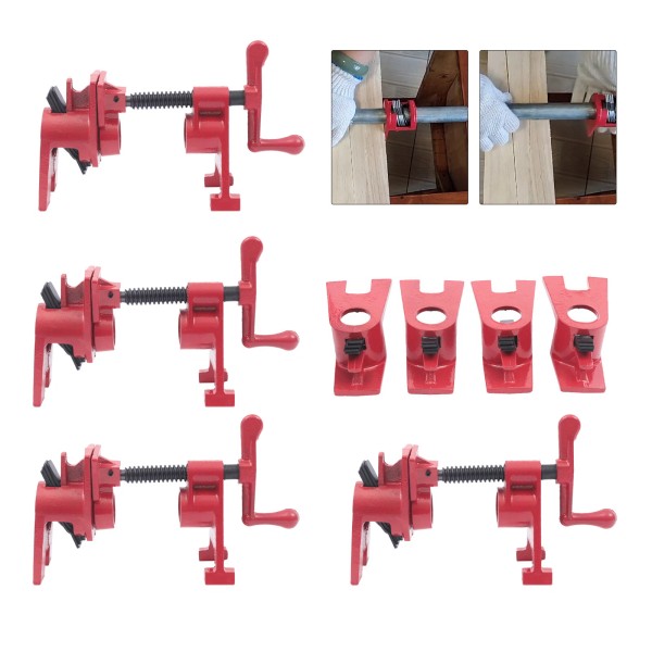 TBvechi (4 Pack) 3/4" Wood Gluing Pipe Clamp Set Heavy