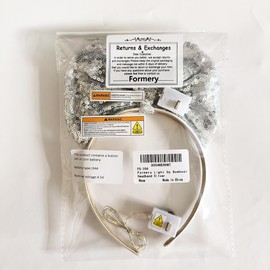 Formery Light Up Bowknot Headband Silver Sequin Bow Hairband Led Glitter Hair Accessories for Girls