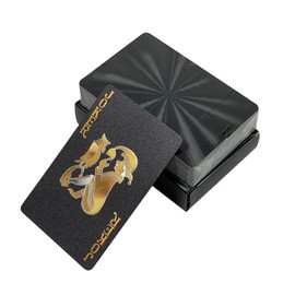 54 Playing Cards Plastic Waterproof Gold Foil PVC Resistant Card Game Gatherings Storage Case Included