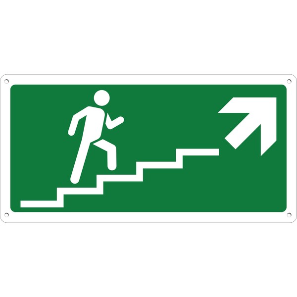 Pubblimania Staircase Ascent Right Emergency Exit | Aluminium Composite Sign