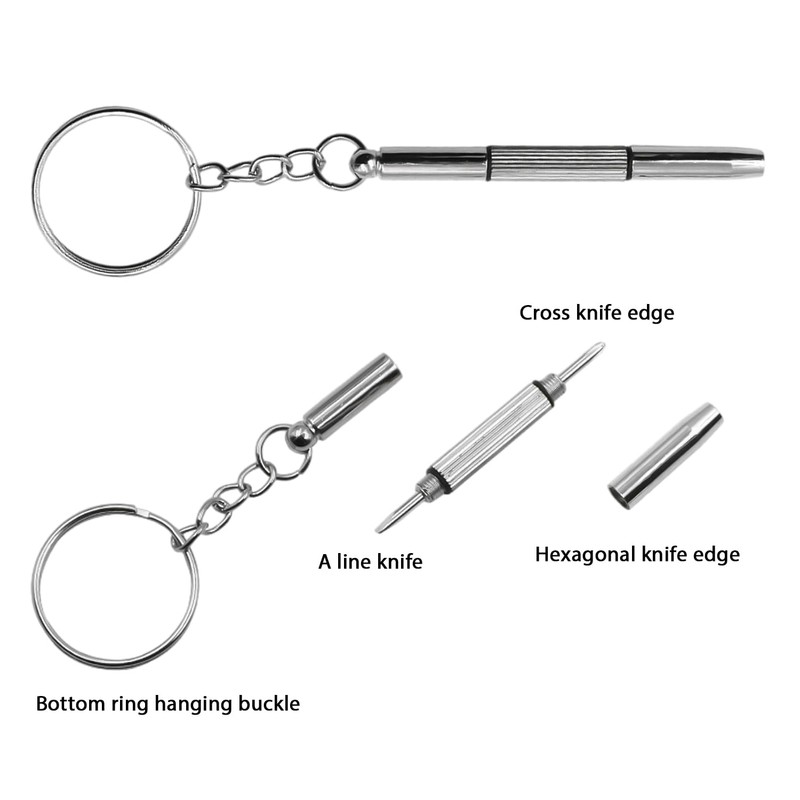 4 Piece Mini Eyeglass Screwdriver with 1 Piece Storage Box,