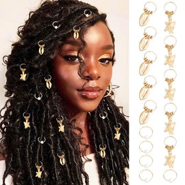 Formery Shells Braid Charms Gold Seashell Hair Jewelry Braids Tortoise African Loc Accessories for Black Women (15pcs) (Shell)