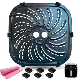 HQT 8QT Air Fryer Crisper Tray for PowerXL Vortex Pro Air Fryer Plus, Premium Nonstick Air Fryer Grill Crisper Plate Rack Grill Pan Insert Grate Grid Shelf for PowerXL 8QT Air Fryers, Dishwasher Safe