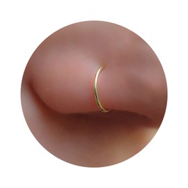 Tiny FAKE Nose Ring Hoop 22 G - Faux Clip On Nose Piercings Hoop - 14K Gold Filled fake Nose Hoop