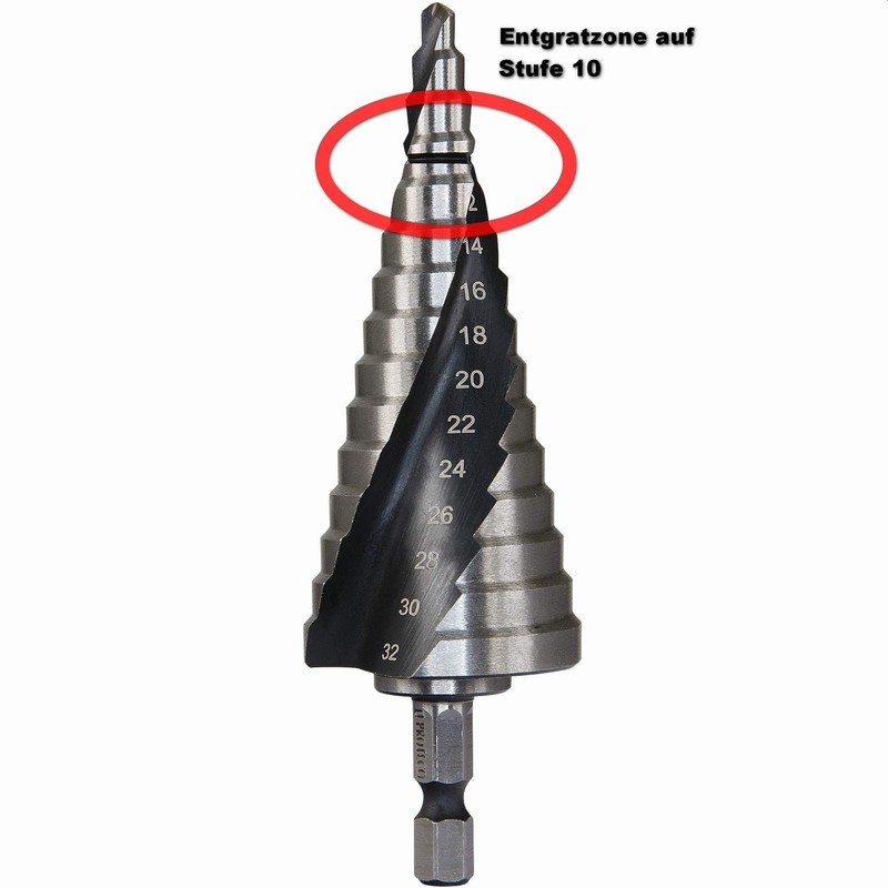 Proteco-Werkzeug® HSS Titanium TIN TiALN Professional Step Drill Cone Drill