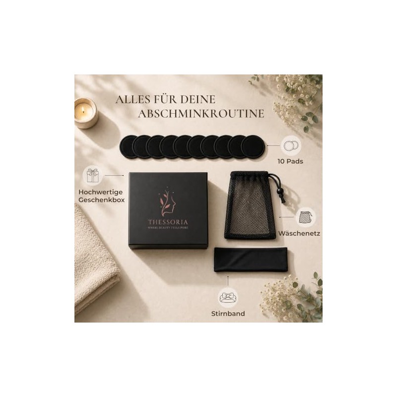 Washable make-up removal pads, complete make-up removal set | 10