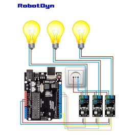 GENUINE RobotDYN - PWM Ac Programmable Light Dimmer 110V - 220V AC Module Controller Board For Arduino, STM, ARM, AVR, Raspberry Compatible 50/60hz With HeatSink 3.3V/5V Logic from 110V Ac to 220V AC