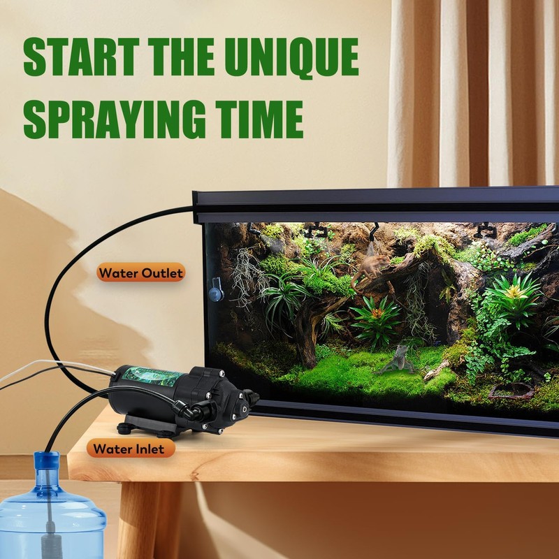Moongiantgo Reptile Humidifier - Reptile Misting System with 4PCS 360°Adjustable