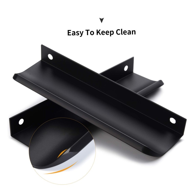 Satanga Edge Matt Black Finger pulls for cabinets Kitchen Concealed