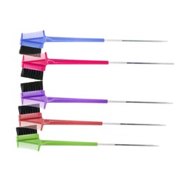 Baluue 5pcs Eyebrow Combs Steel Pin Hair Dye and Makeup Tools Portable Brow Combs for Home Salon and Shop Use Random Color Professional Cosmetic Supplies