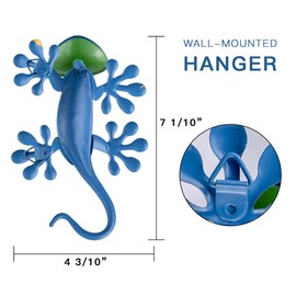 YEAHOME 4 Pack Metal Geckos Inspirational Wall Art, Mexican Outdoor Wall Decor with Shaking Head, Lizard Wall Sculptures & Statues for Farmhouse, Porch, Patio, Lawn, Fence