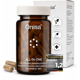 Oresa All-in-One - Multivitamin & Mineral Complex | Vitamins A-Z, Magnesium, Zinc, Selenium & Q10 | Daily All-Round Supply for Immune System & Energy | Made in Austria
