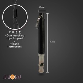 Dog Training Whistle with Lanyard - Black | Professional High Pitch Ultrasonic Tone | Great for Puppy Recall and to Teach Tricks and Commands | Custom Frequency for All Dog Breeds