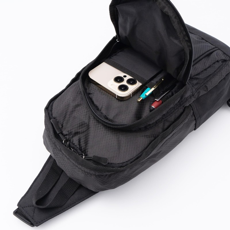 Logo Spark Body Bag, Reflector, One Shoulder Bag, Black, Free