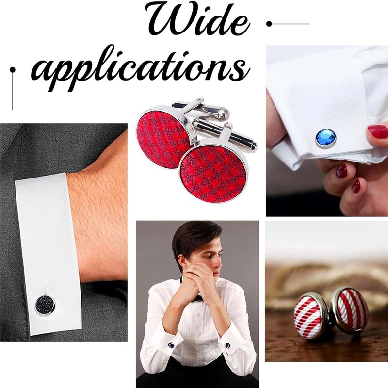30pcs Silver Round Blank Setting Base Pad, Elite Cufflinks, Stainless