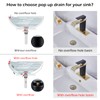Vessel Sink Drain Stopper Chrome Solid Brass Bathroom Pop up