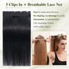 Elailite Real Hair Clip-In Extensions, 1 Weft, #1 Black, 50