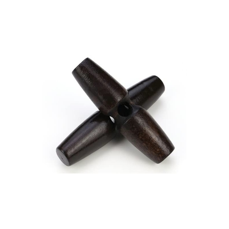 Pack of 12 Toggle Buttons Black Brown 30 mm Toggle
