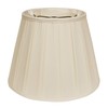 YLIEHS Softback Lampshade with Box Pleat and Washer Fitter, Egg Shape, White, Shantung Silk