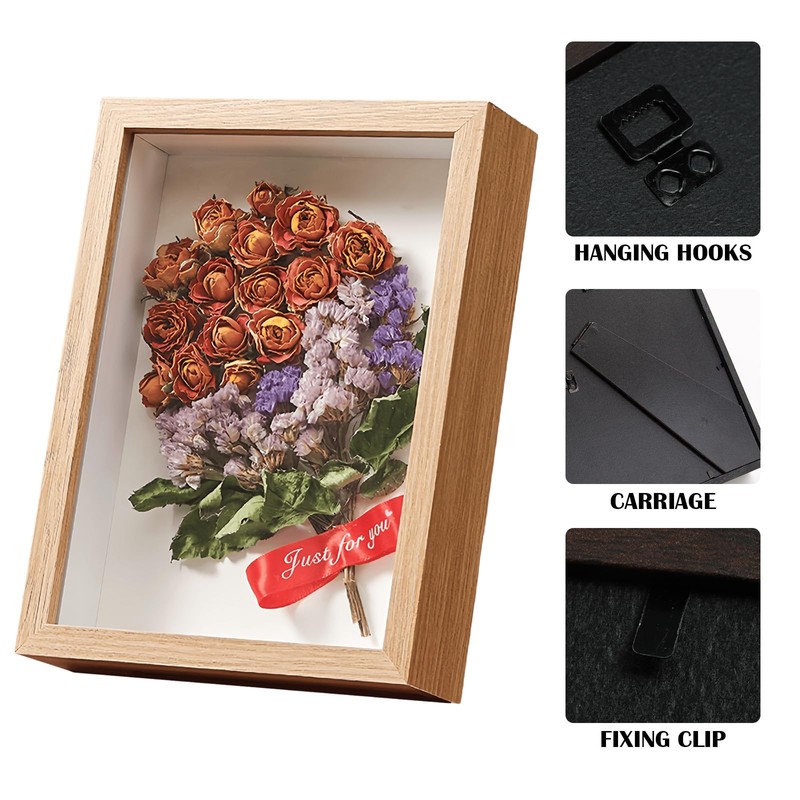 AVORTALK 3D Shadow Box 9X9 Inch 3D ShadowBoxes Dried Flower