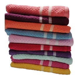 Cotonella 10 Toallas Medio Baño 100% Algodón C/ Cenefa, Absorbente