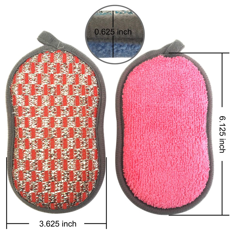 Esponjas multiusos para fregar la cocina, sin arañazos, doble cara,