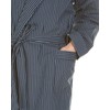 Haigman 100% Cotton Dressing Gown 7396 Navy Stripe Medium
