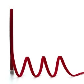 Ewaymado Red Velvet Ribbon 1/4 Inch x 20Yd,Great for Gift Wrapping,Hair Bows,Christmas,Wedding Party Decoration(1/4" Red)