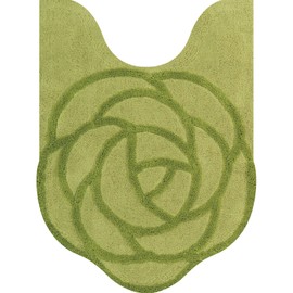 Senko S.D.S 18072 Rose Shaped Toilet Mat, Approx. 31.5 x 23.6 inches (80 x 60 cm), Green, Rose, Elegant