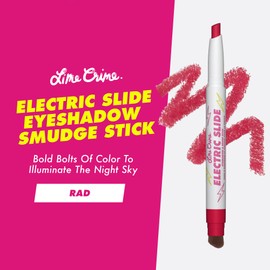Lime Crime Electric Slide Eyeshadow & Brush Stick, RAD (Matte Red) - Lightweight 2-in-1 Eyeshadow Smudge Stick with Angled Brush for Long Lasting Bold Color - Vegan