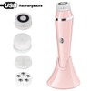 Electric Facial Cleansing Brush with 4 Interchangeable Heads, Rechargeable Face