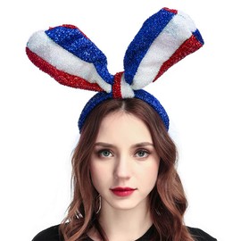 Gangel 4th of July Headband Blue Red White Hairband Independence Day Headbands Festival Bow-knot Hair Accessories for Women