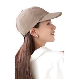 KYOWARABE Women's Cap, Hat, 2 Sizes, Deep, UV, UV Protection, Blackout, Stylish, Sunburn Protection, 100% UV Protection, UPF 50+, beige, (greige), 55.0 cm