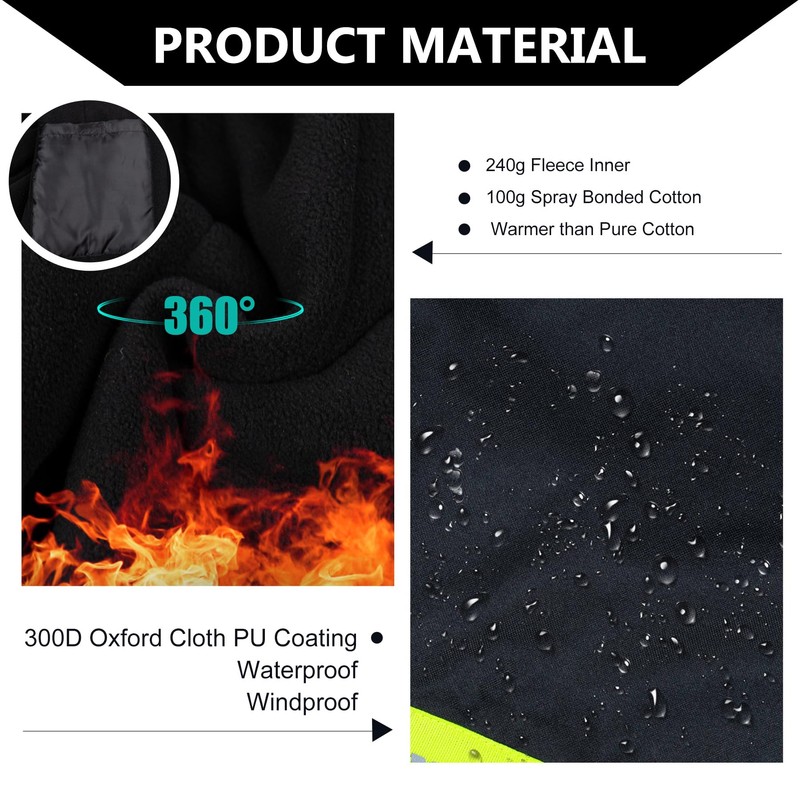 FONIRRA High Visibility Reflective Jackets for Men Waterproof ANSI Class