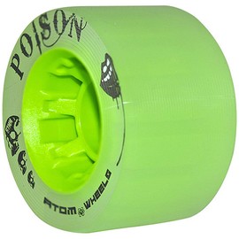 Atom Skates Poison Wheels Indoor/Outdoor/Slick Surfaces 62x38 Green / 4 Wheels