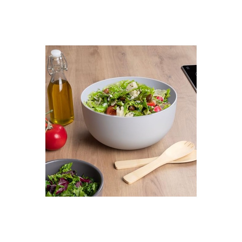 Gravidus Salad Bowl Set with Lid & Bamboo Cutlery, 23.5
